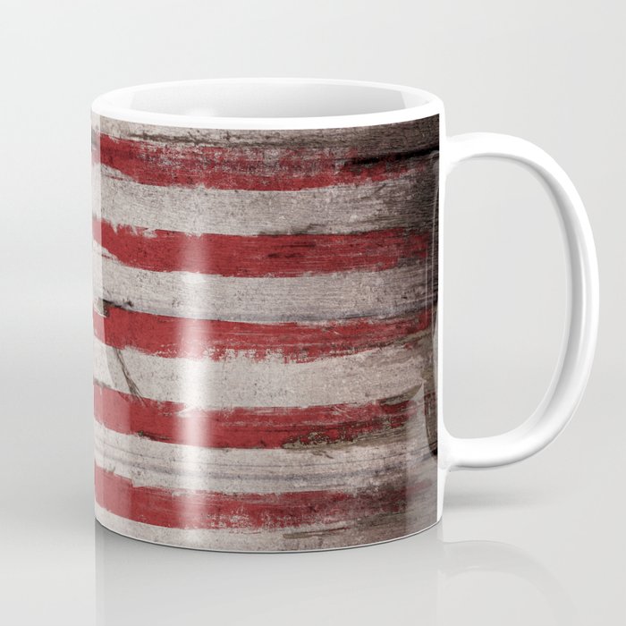 Wood American flag Coffee Mug