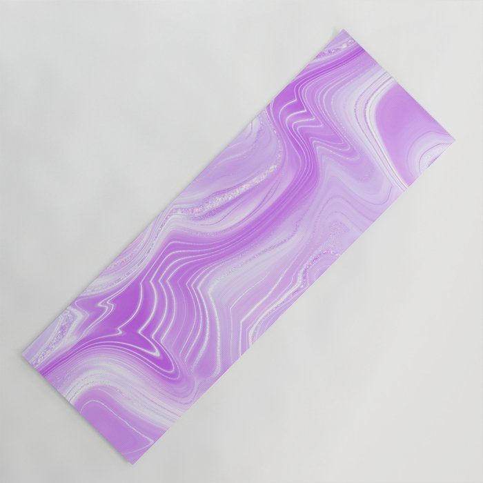 Aesthetic Soft Lilac Crystal Marble Yoga Mat