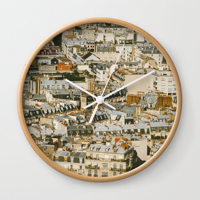 A Mosaic of Apartments in Paris, France. Wall Clock