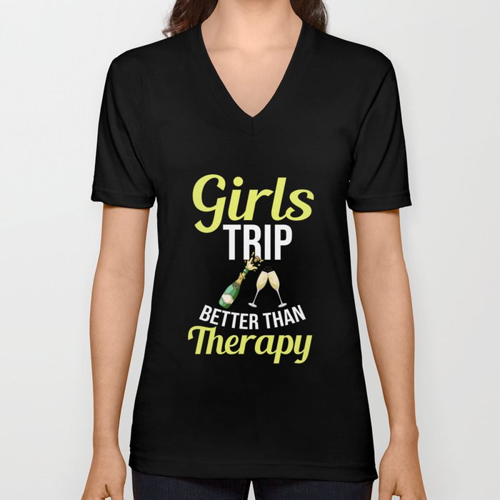 Girls Trip Weekend Las Vegas Wine Glasses V Neck T Shirt