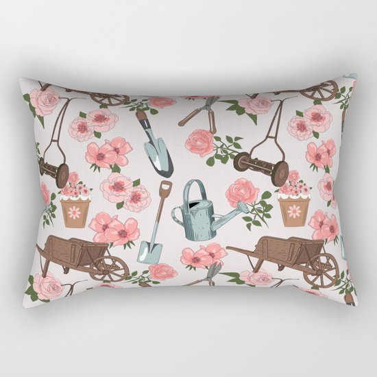 Vintage gardening pattern Rectangular Pillow
