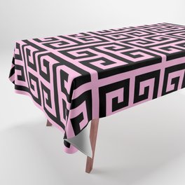 Greek Key (Pink & Black Pattern) Tablecloth