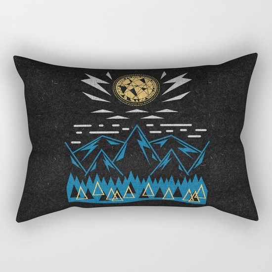 Sun Strike Over The Mountains Rectangular Pillow