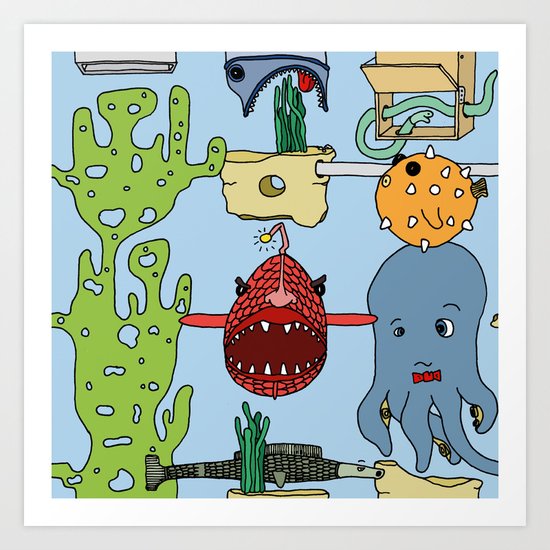 Deep under the sea Art Print