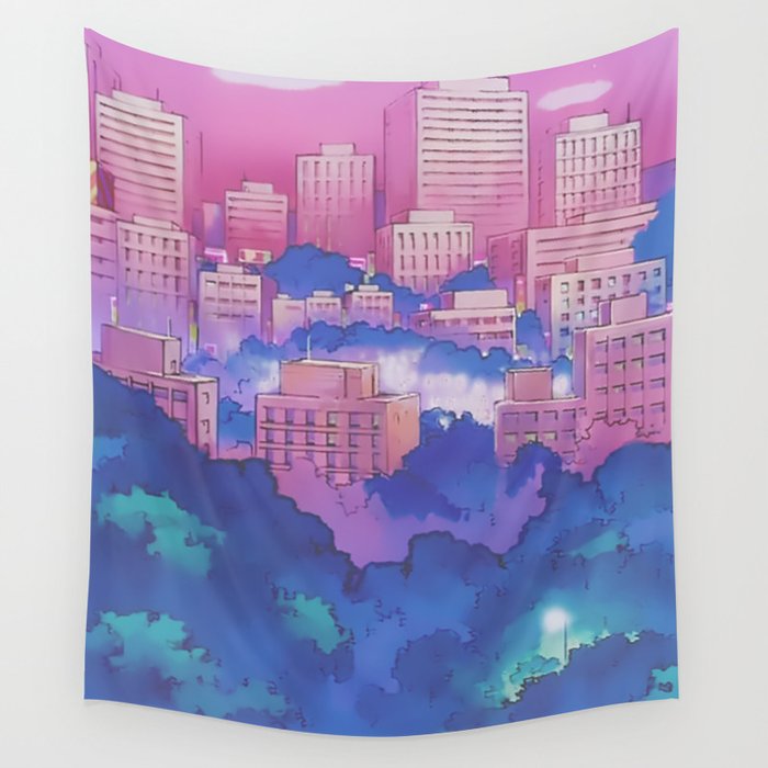Pink new arrivals anime tapestry