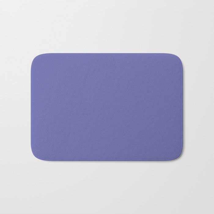 Now Veri Peri periwinkle blue pastel solid color modern abstract illustration Bath Mat