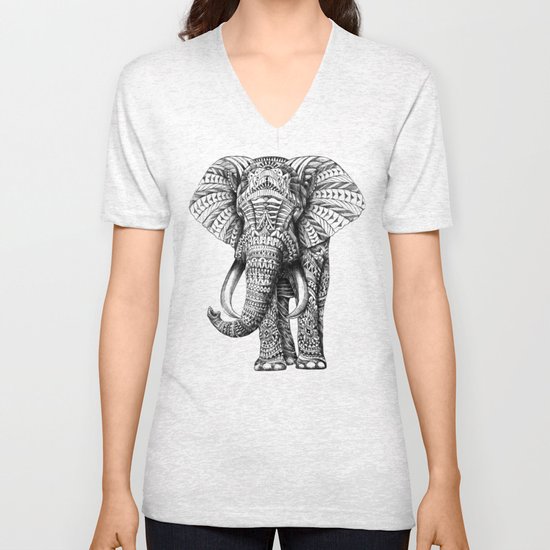 Ornate Elephant Unisex V-Neck