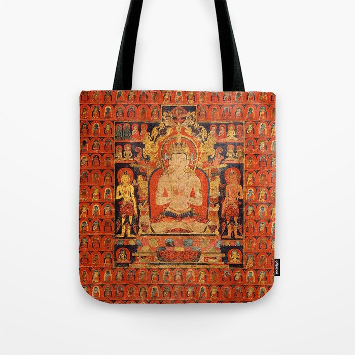 Cosmic Buddha Vairochana Tibet Sakya Thangka 1 Tote Bag