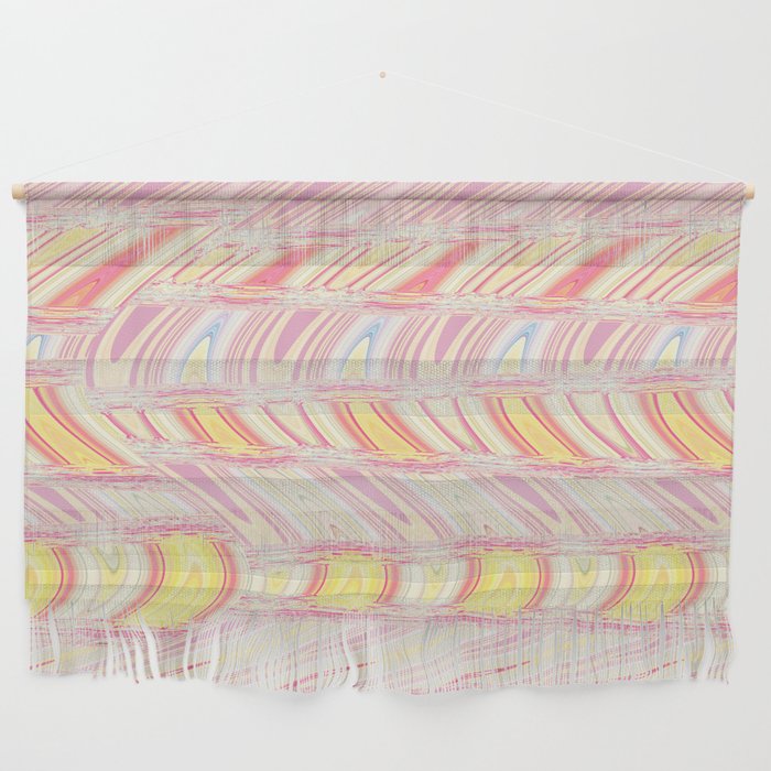 Rose And Yellow Waves Abstract Wall Hanging