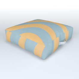 Minimal Bicolor Print Outdoor Floor Cushion | Curated, Pastelblue, Minimal, Chic, Cafeart, Bicolor, Pattern, Simple, Orange, Pastelorange 