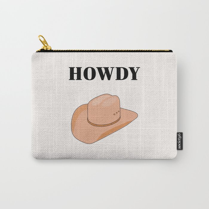 Howdy - Cowboy Hat Neutral Beige Carry-All Pouch