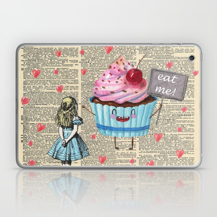 Eat Me Alice In Wonderland Vintage Dictionary Page Laptop Ipad Skin By Maryedenoa Society6