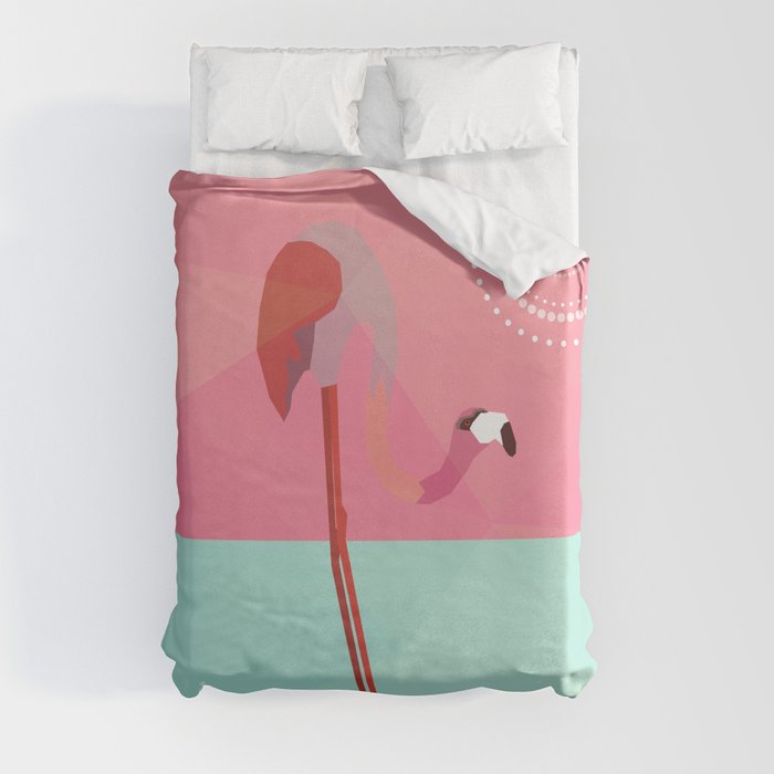 flamingo beautiful bird Duvet Cover
