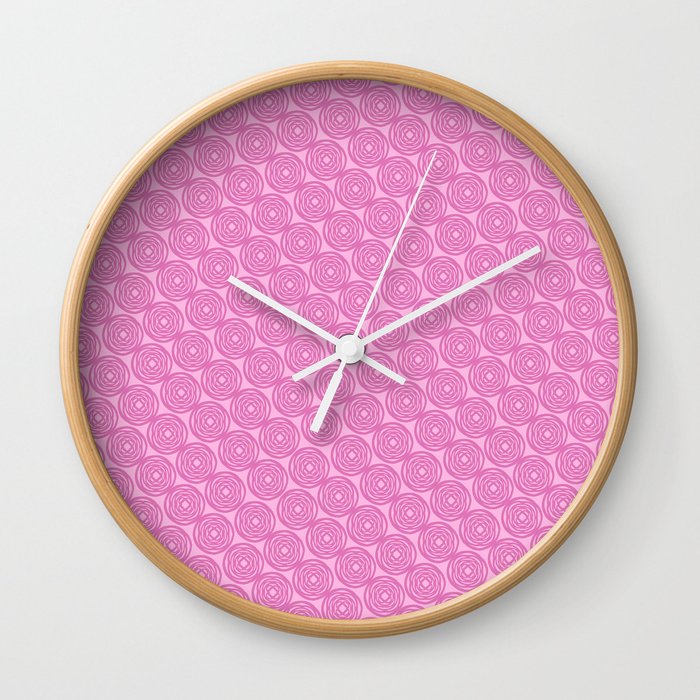 Circles in Pink Wall Clock