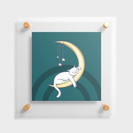 Bohemian Moon Cat Floating Acrylic Print