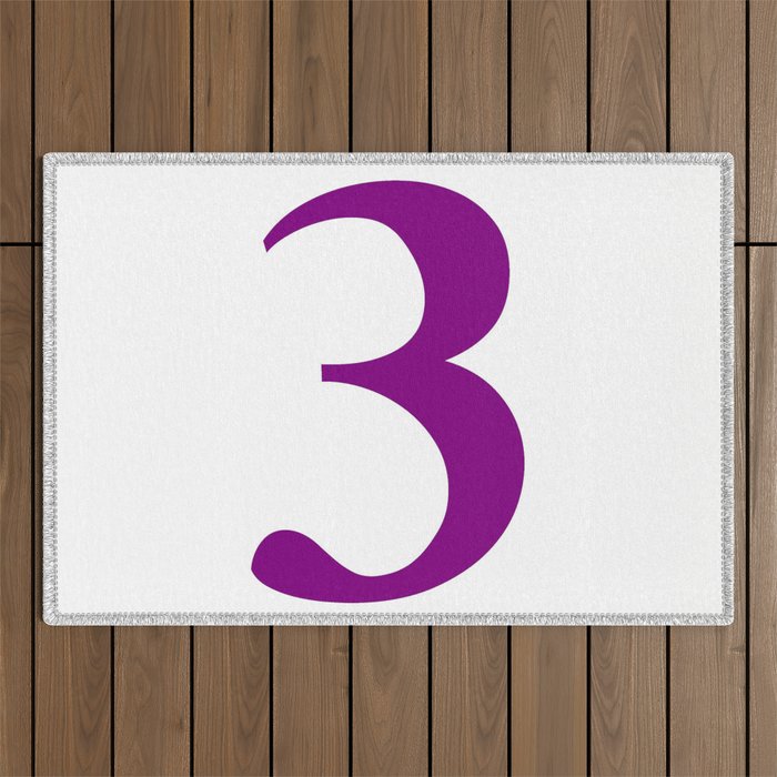 3 (PURPLE & WHITE NUMBERS) Outdoor Rug