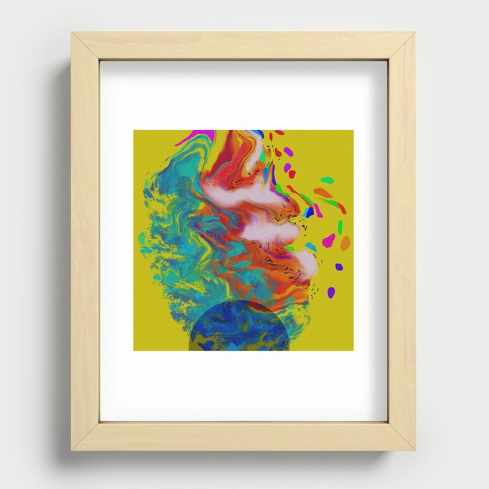 World Recessed Framed Print