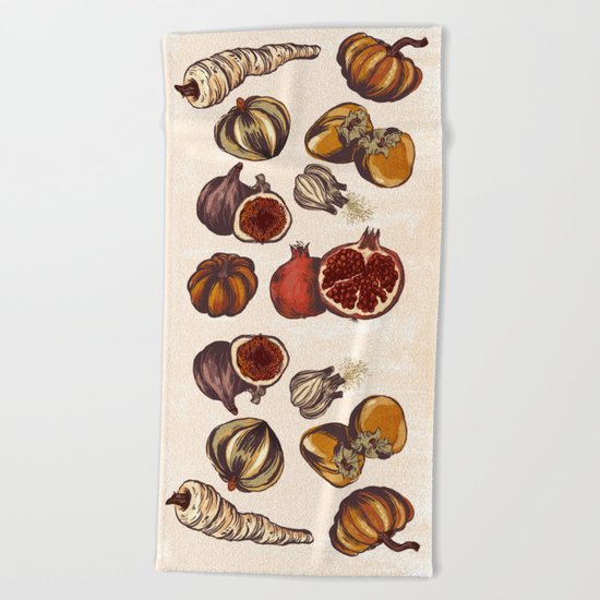 Fall Produce Beach Towel