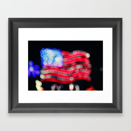 Red, White, and Bokeh Framed Art Print