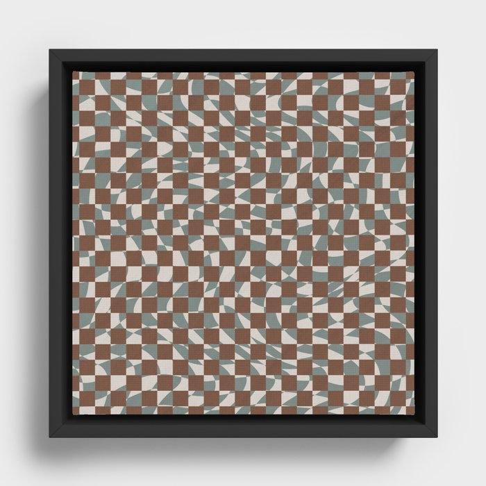 Wood checkers Framed Canvas