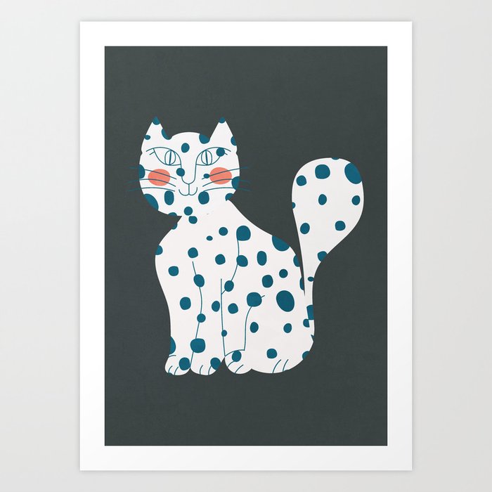 Retro Cat Art, Cool Cat Illustration, Pet Portrait Art Print