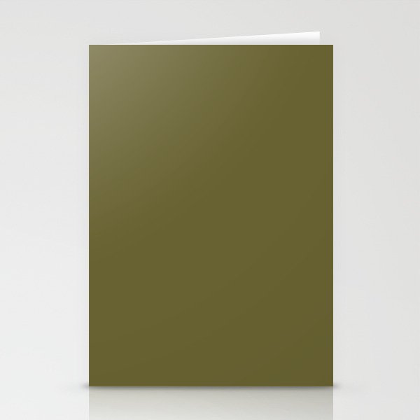 Dark Brown Solid Color Pantone Avocado 18-0430 TCX Shades of Yellow Hues Stationery Cards