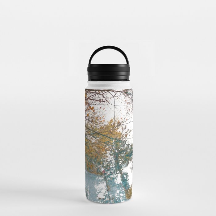Autumn blue forest Water Bottle