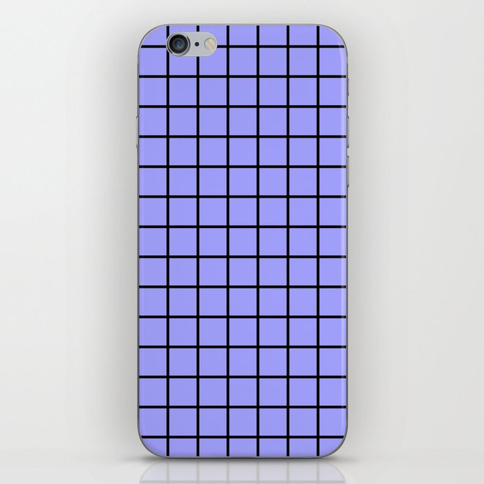 Periwinkle Collection - black grid 2 iPhone Skin