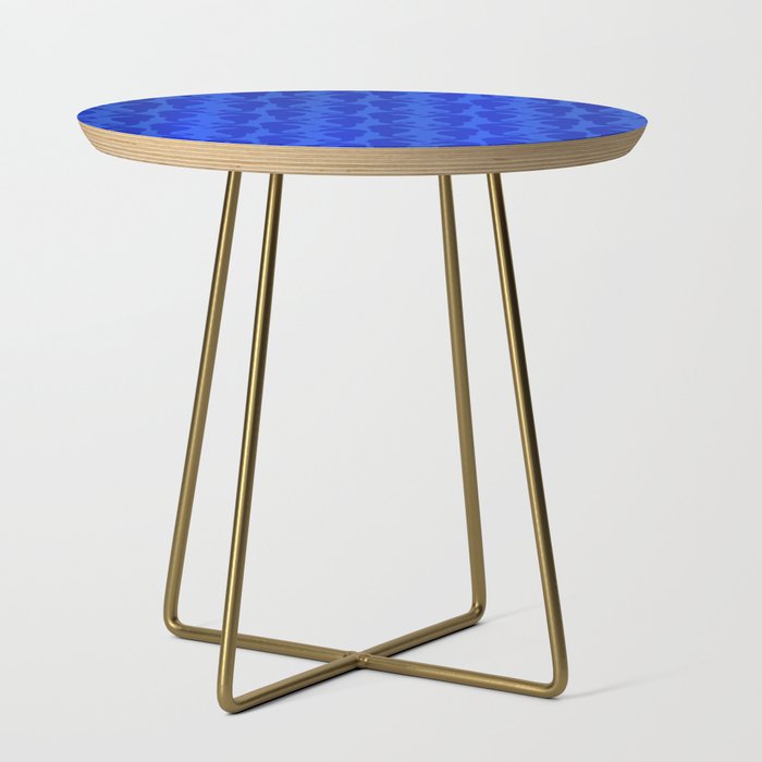 Blue Silk Metallic Seahorse Modern Collection Side Table