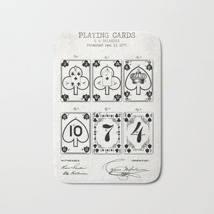Playing cards old patent Bath Mat