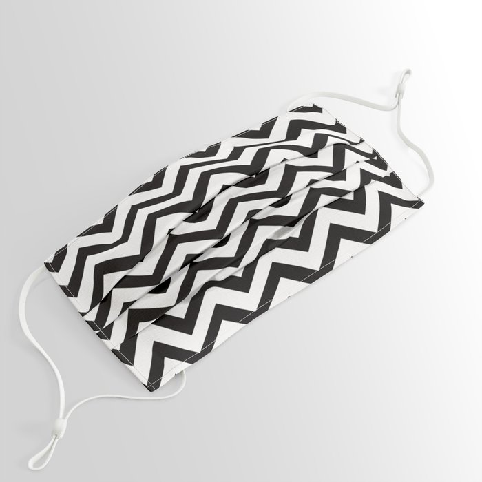 Simple Chevron Pattern - Black & White - Mix & Match with Simplicity Face Mask