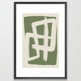 Abtract in matcha green and milk 05 Framed Art Print