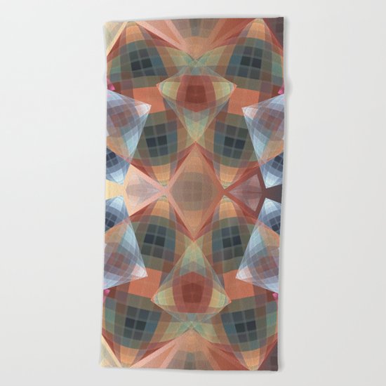 Diamonds and patterns, trendy geometric abstract Beach Towel
