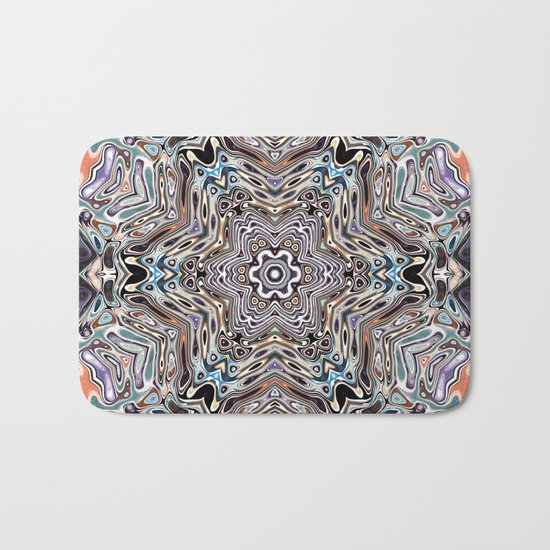 Colorful Kaleidoscopic Abstract Bath Mat