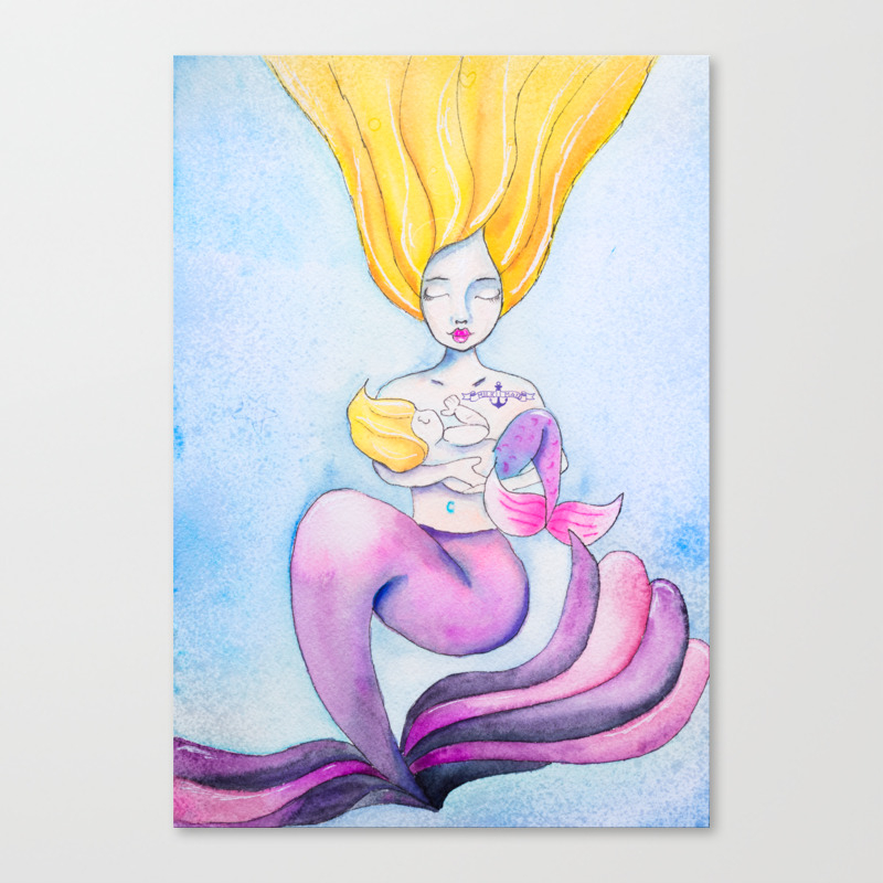 Milk Maid Nursing Mermaid Mermom Mama And Baby Mermaid