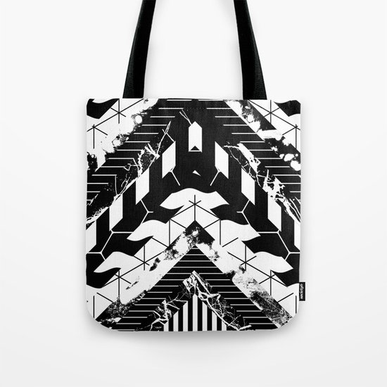 Layered (Black and white, abstract, geometric designs) Tote Bag