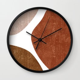 Terracotta Art Print 1 - Terracotta Abstract - Modern, Minimal, Contemporary Abstract - Brown, Beige Wall Clock | Texture, Mid Century, Triptych, Burntsienna, Painting, Minimal, Natural, Terracotta, Modern, Abstract 