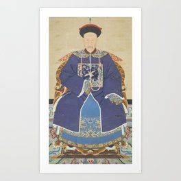 An Ancestor Portrait of an Official - Chinese, 19th century - Scroll painting - Mandarin Court Art Print