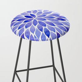 Purple Abstract Leaves in Watercolor Bar Stool