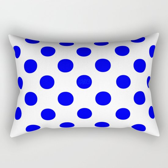 Polka Dots (Blue/White) Rectangular Pillow