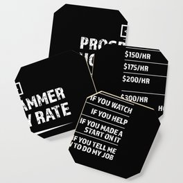 Programmer Hourly Rate Funny Coding Gift Coaster