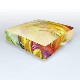 Blossom Sunny Outdoor Floor Cushion | Tropical, Creativeaxle, Photomanipulation, Graphic, Watercolor, Flowers, Painting, Exotic, Floral, Flora 