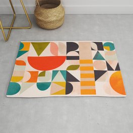 mid century geometry abstract shapes bauhaus 3 Area & Throw Rug