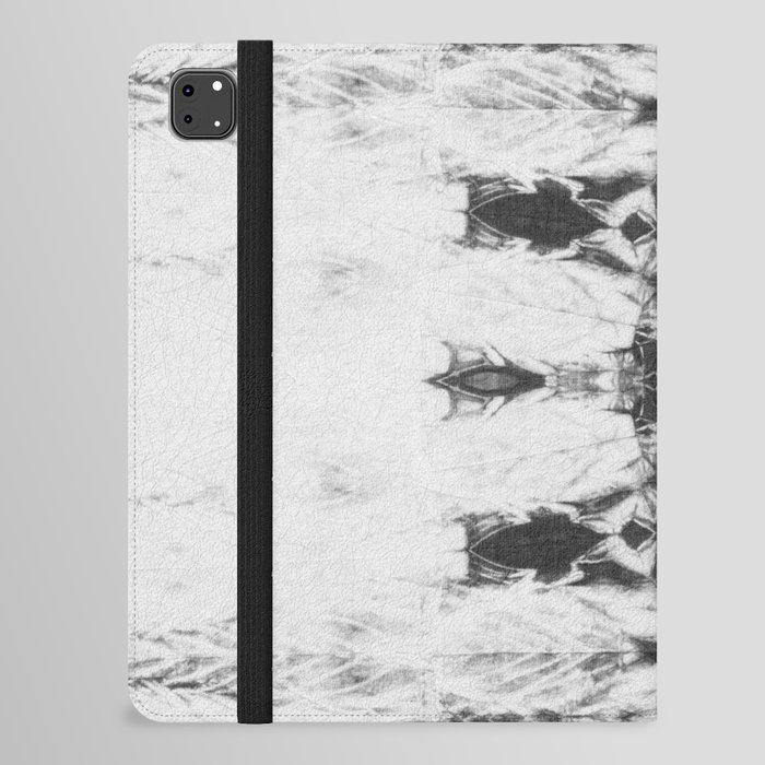 Shibori tie dye black and gray stripes iPad Folio Case