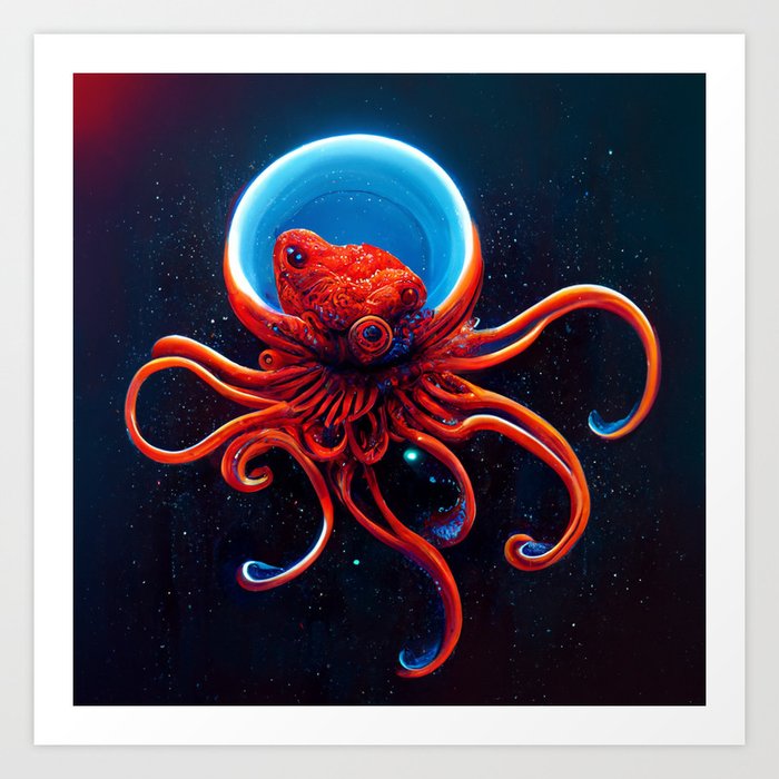Space Octopus Art Print