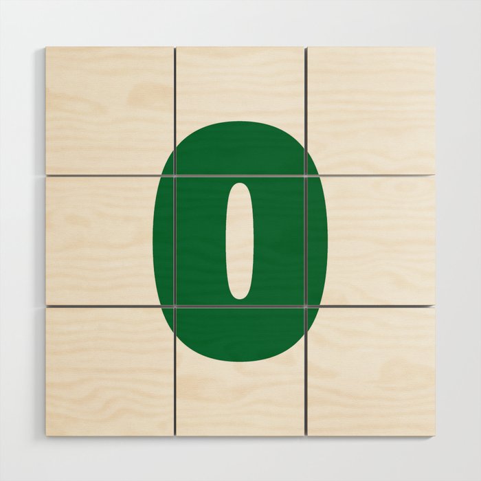 0 (Olive & White Number) Wood Wall Art