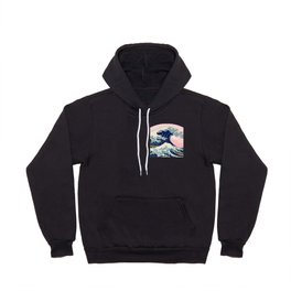 The Great Wave off Kanagawa by Hokusai in pink Hoody