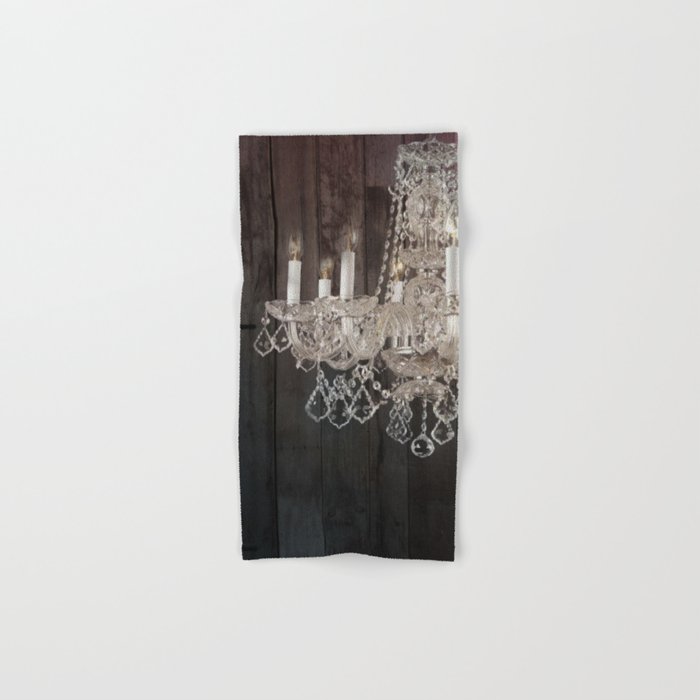 rustic barn wood western country chandelier Hand & Bath Towel