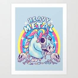 Heavy Metal Unicorn Art Print