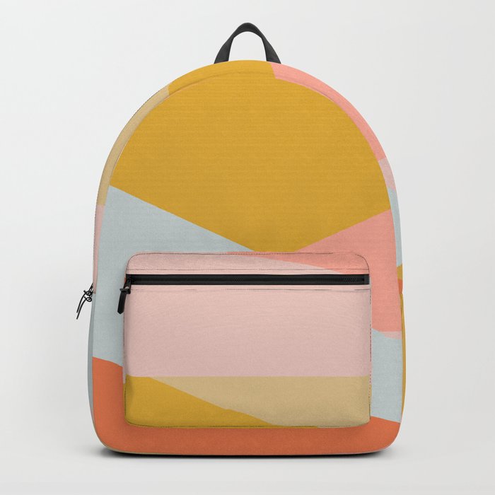 Geometric Abstraction in Soft Earth Tones Backpack